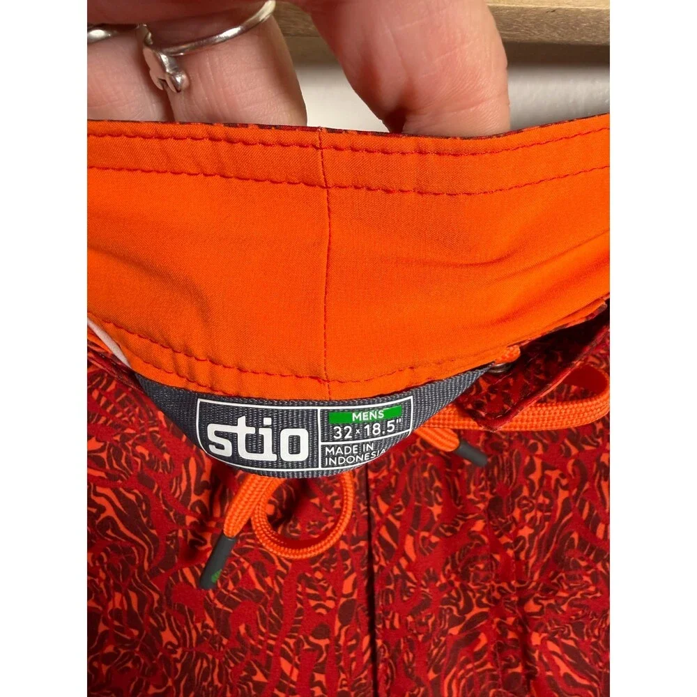 Stio CFS Board Shorts Mens Size 32 Orange Swim Surf Beach Hybrid Vacation